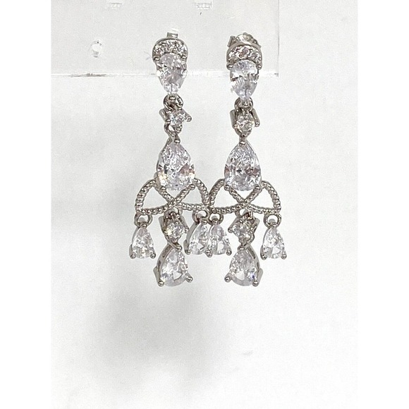 Bella Luce Earrings Dangles Drops Cubic Zirconia 925 Rhodium Plating JTV - Picture 7 of 13